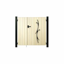ルシアス門扉　C01型　片開き　埋込仕様（扉：木調カラー）０９・１６